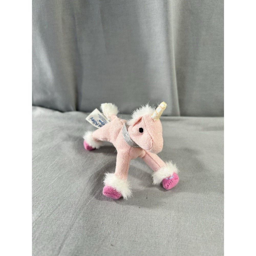 Vintage 2001 Animal Alley Toys R Us Pink Unicorn McDonald's Plush 4" Y2K